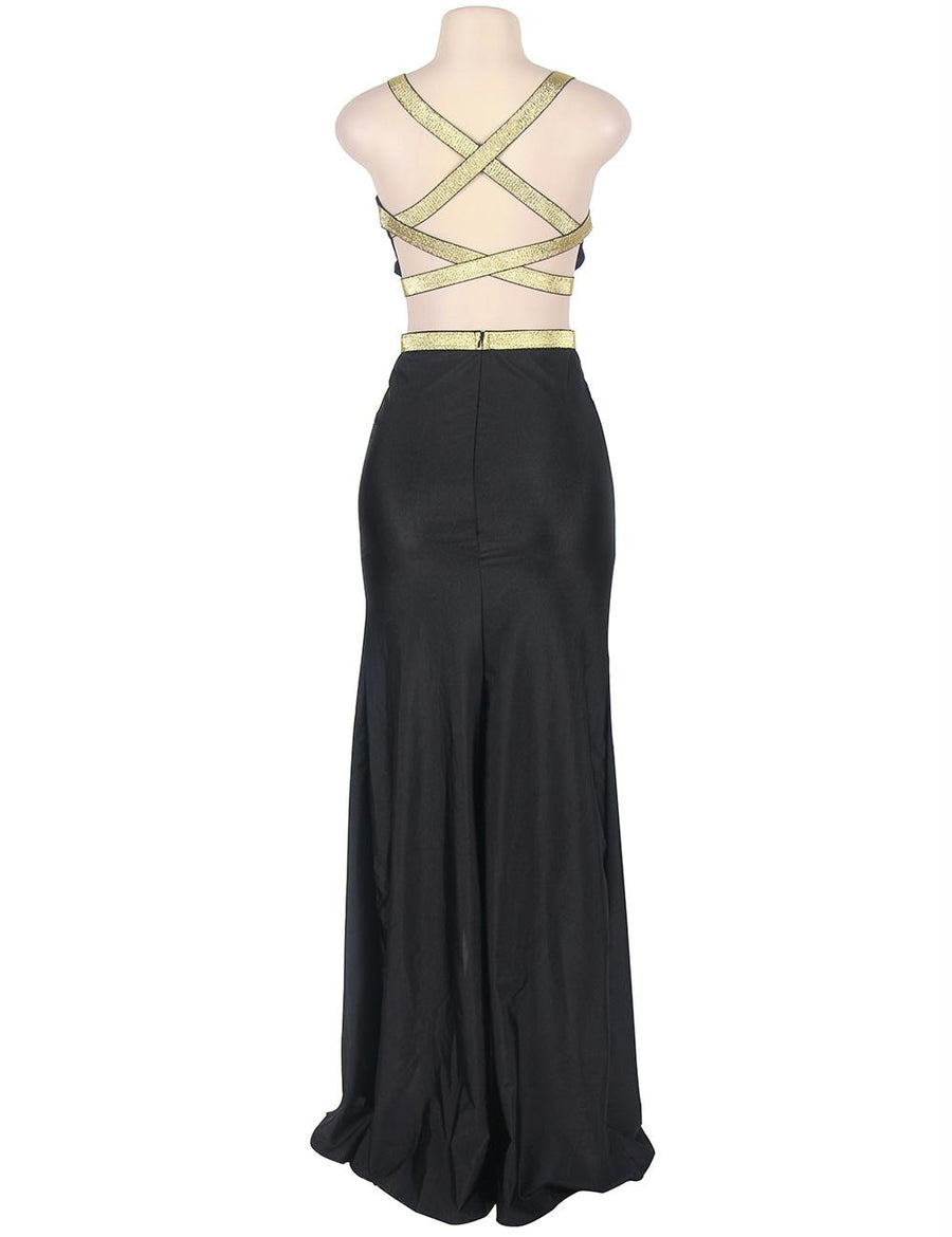 Black Cross-strapped Gown