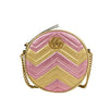 Quilted GG Marmont Leather Mini Round Shoulder Bag -Gold/Pink