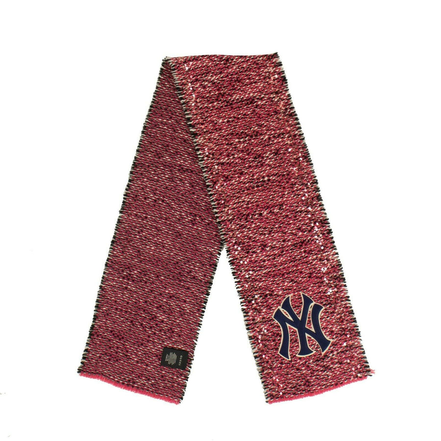 Wool NY Yankees Patch Tweed Scarf - Pink