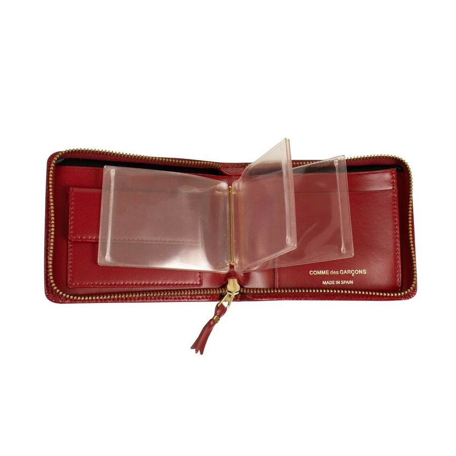 Leather Star Cardholder Zip Around Wallet - Red