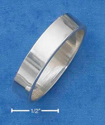 Sterling Silver Flat 6mm High Polish Wedding Band Ring