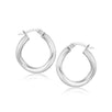 14k White Gold Italian Twist Hoop Earrings (5/8 inch Diameter)