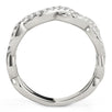 Diamond Studded Interlocking Waves Ring in 14k White Gold (5/8 cttw)