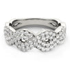 Diamond Studded Interlocking Waves Ring in 14k White Gold (5/8 cttw)