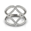 14k White Gold Entwined Design Diamond Dual Band Ring (3/4 cttw)