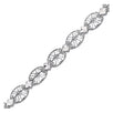 14k White Gold Antique Vintage Look Filigree Oval Link Bracelet