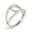 14k White Gold Diamond Loop Style Dual Band Ring (1/2 cttw)