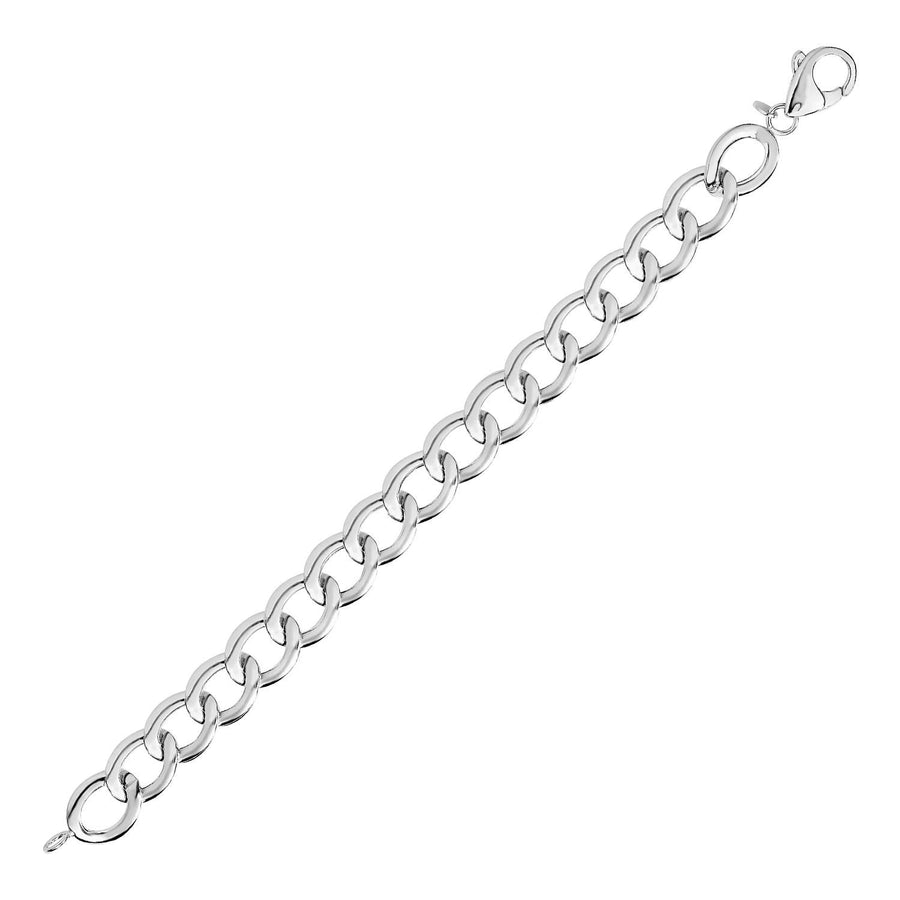 Polished Twisted Oval Link Bracelet in Sterling Silver