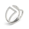 14k White Gold Open Style Dual Band Ring with Diamonds (1/2 cttw)