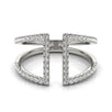 14k White Gold Open Style Dual Band Ring with Diamonds (1/2 cttw)