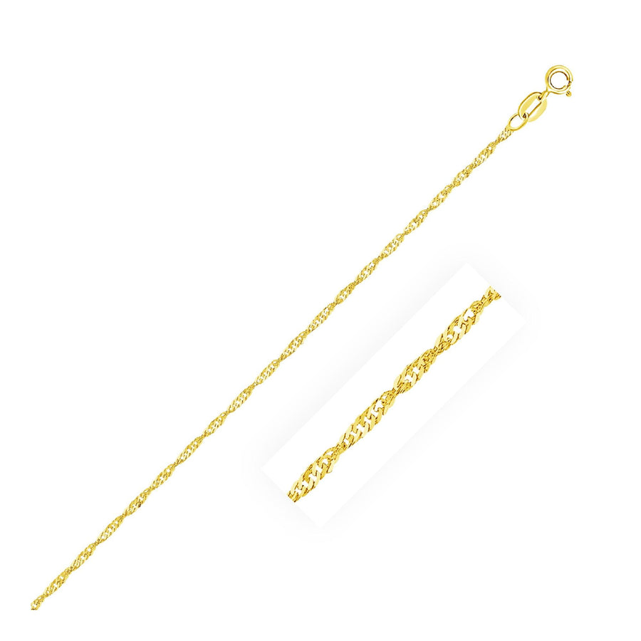 10k Yellow Gold Singapore Anklet 1.5mm