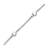 14k White Gold Rolo Chain Bracelet with Puffed Heart Stations