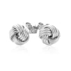 14k White Gold Love Knot with Ridge Texture Earrings