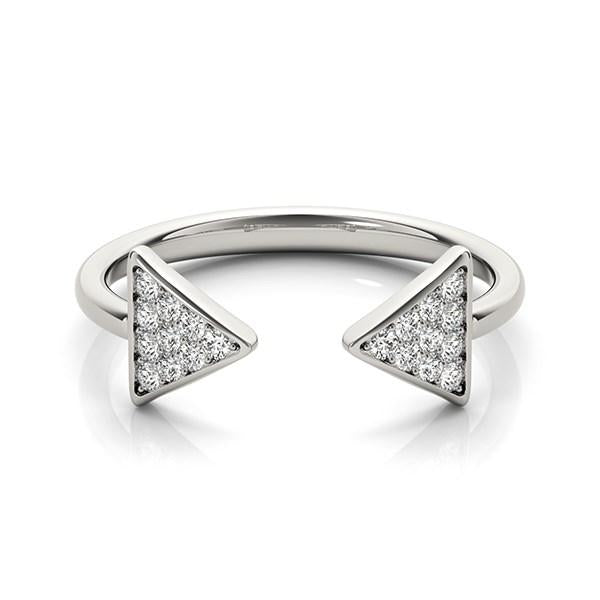 14k White Gold Diamond Arrowhead Open Ring (1/5 cttw)