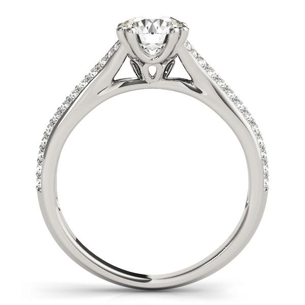 14k White Gold Double Prong Multirow Band Diamond Engagement Ring (1 1/8 cttw)