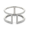 14k White Gold Modern Dual Band Style Diamond Ring (1/2 cttw)