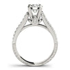 14k White Gold Round Diamond Engagement Ring with Pave Band (2 cttw)