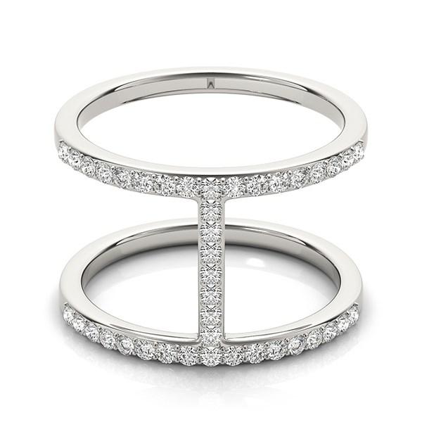 14k White Gold Dual Band Bridge Style Diamond Ring (3/8 cttw)