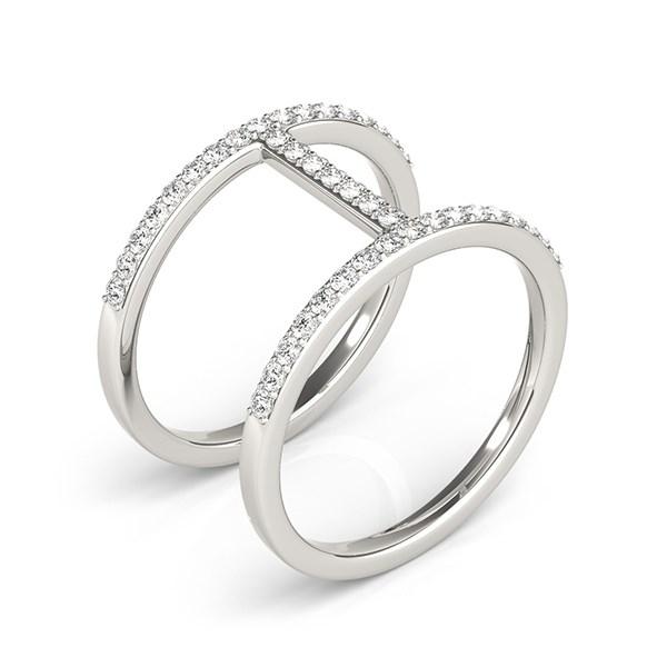 14k White Gold Dual Band Bridge Style Diamond Ring (3/8 cttw)