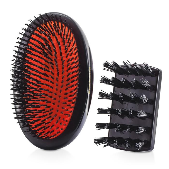 Boar Bristle - Small Extra Military Pure Bristle Medium Size Hair Brush (dark Ruby) - 1pc