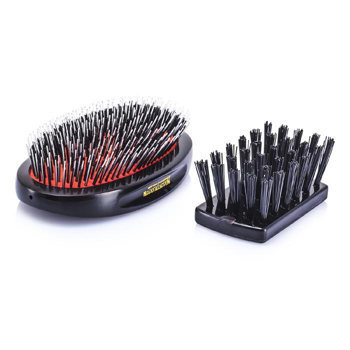 Boar Bristle & Nylon - Medium Junior Military Nylon & Bristle Hair Brush (dark Ruby) - 1pc