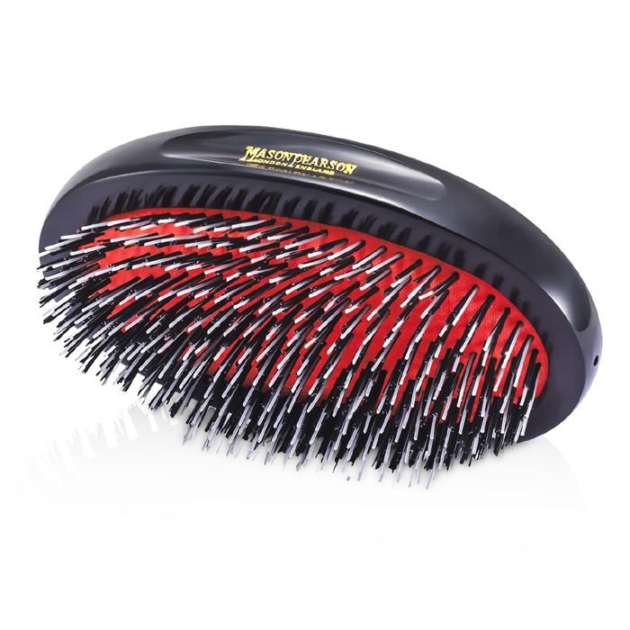 Boar Bristle & Nylon - Medium Junior Military Nylon & Bristle Hair Brush (dark Ruby) - 1pc