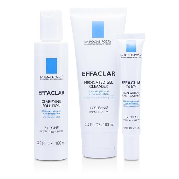 Effaclar Dermatological Acne System: Gel Cleanser 100ml + Clarifying Solution 100ml + Acne Treament 20ml - 3pcs