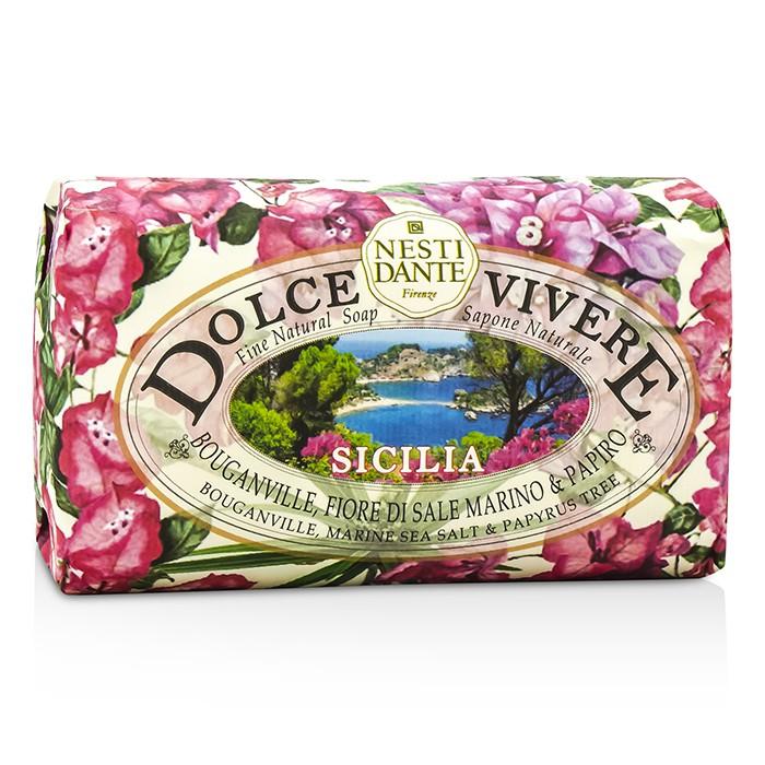 Dolce Vivere Fine Natural Soap - Sicilia - Bouganville, Marine Sea Salt & Papyrus Tree - 250g/8.8oz