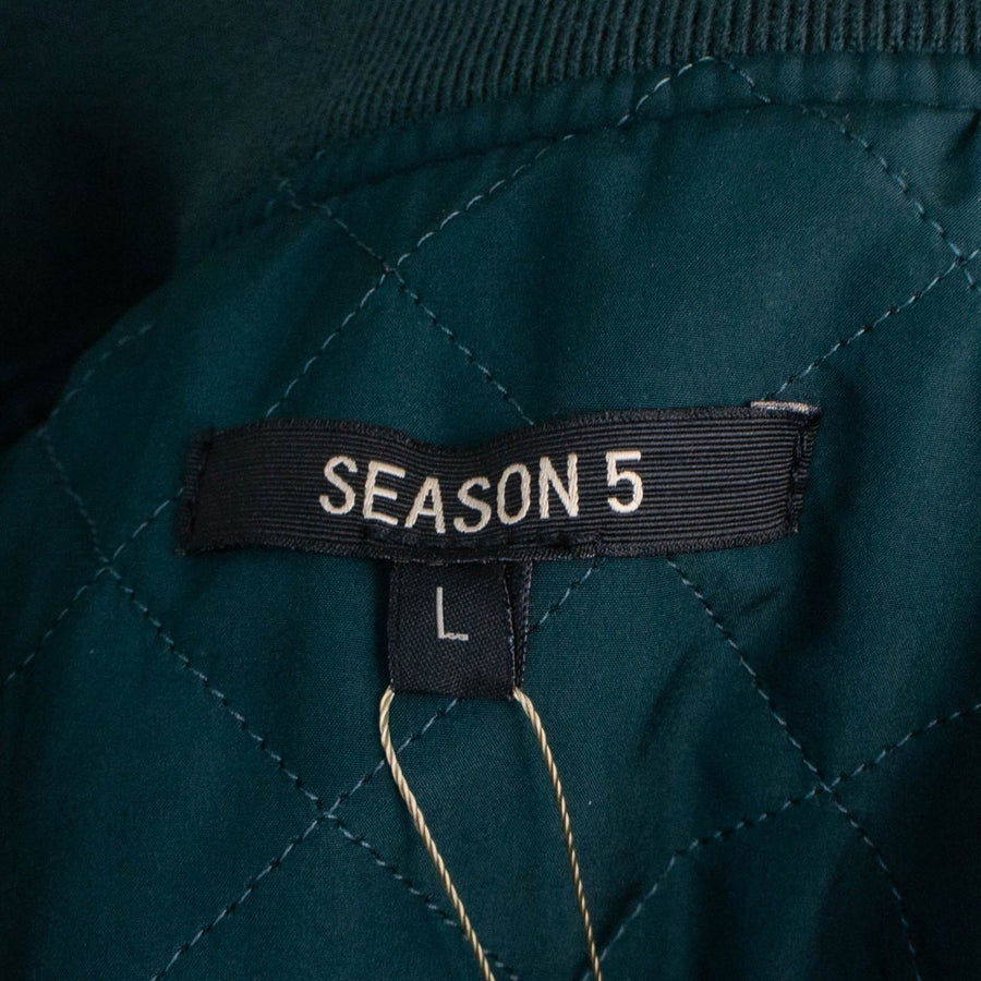 Season 5 Embroidered Classic Bomber Jacket - Emerald Ink