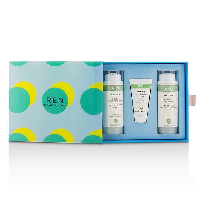 Evercalm Sensitive Skin Kit: 1x Gentle Cleansing Milk 50ml, 1x Anti-redness Serum 10ml, 1x Global Protection Day Cream 50ml - 3pcs