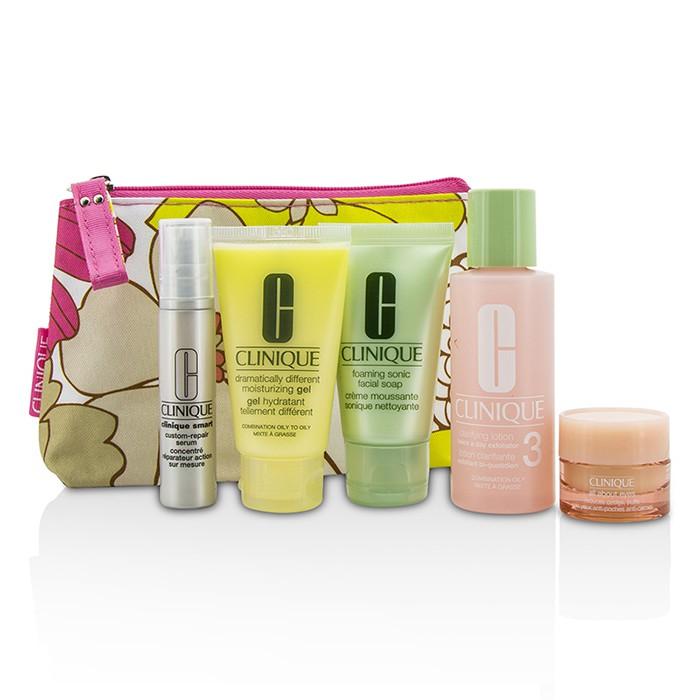 Travel Set: Facial Soap 30ml + Lotion 3 60ml + Ddmg 30ml + Serum 10ml + All About Eyes 7ml + Bag - 5pcs+1bag