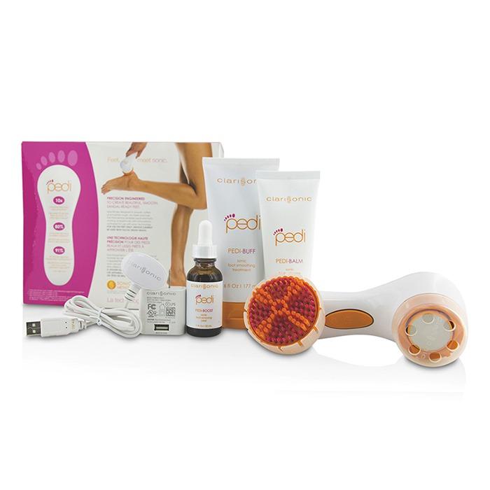 Pedi Sonic Foot Transformation Kit: Pedi-buff 177ml + Pedi-balm 100g + Foot Renewing Peel 30ml + Pedi Device + Smoothing Disc + Brush Head + Charger