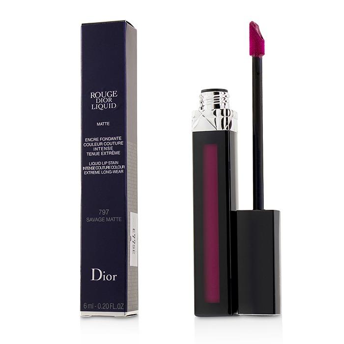 Rouge Dior Liquid Lip Stain - # 797 Savage Matte (dark Raspberry Pink) - 6ml/0.2oz