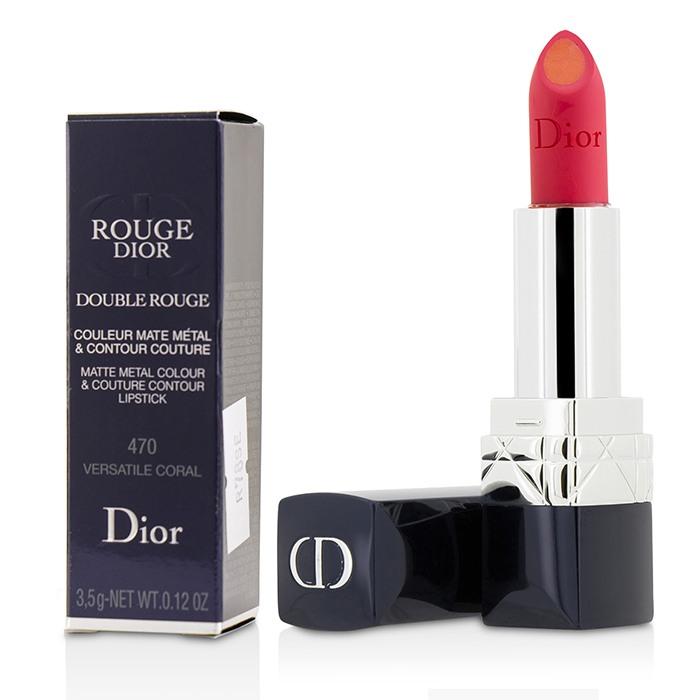 Rouge Dior Double Rouge Matte Metal Colour & Couture Contour Lipstick - # 470 Versatile Coral - 3.5g/0.12oz