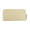 Leather Letter Embossed Wallet - Cream