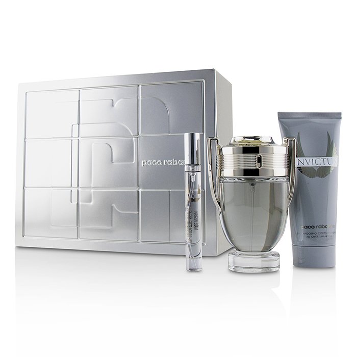 Invictus Coffret: Eau De Toilette Spray 100ml/3.4oz + All Over Shampoo 100ml/3.4oz + Eau De Toilette Spray 10ml/0.34oz - 3pcs