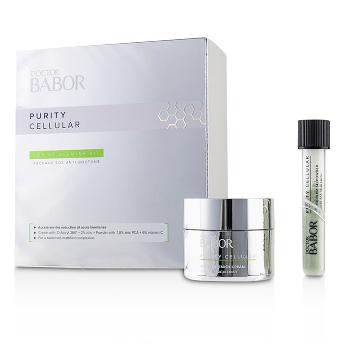 Doctor Babor Purity Cellular Sos De-blemish Kit: De-blemish Cream 50ml/1.7oz + De-blemish Powder 5g/0.16oz - 2pcs