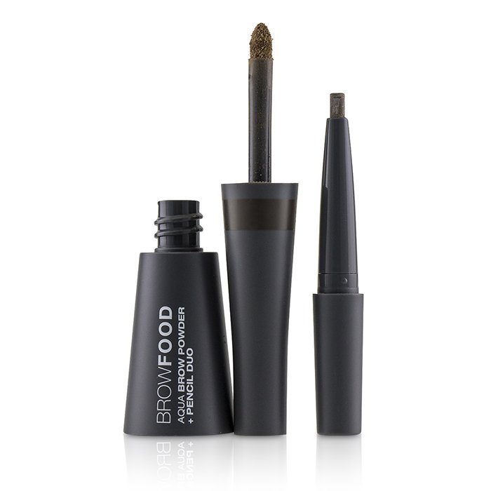 Browfood Aqua Brow Powder + Pencil Duo - # Taupe - -