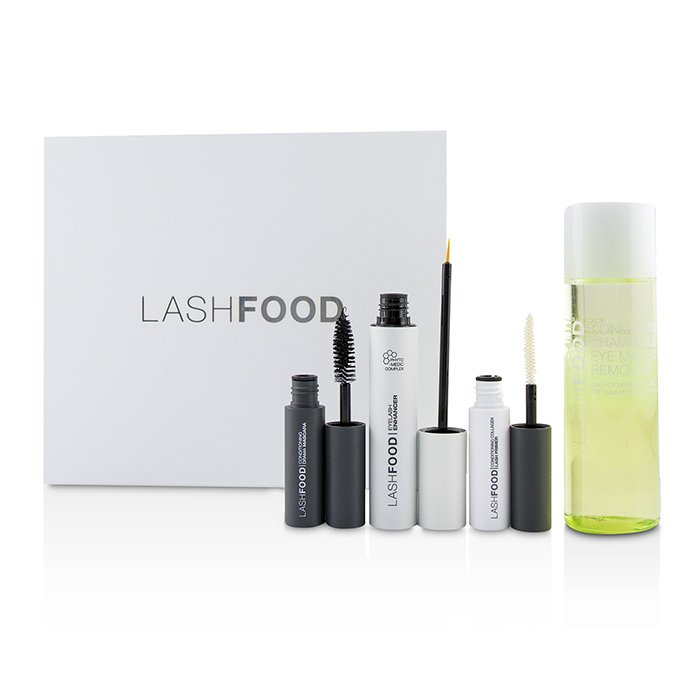 Lashfood Lash Transformation System: (1x Eyelash Enhancer, 1x Lash Primer, 1x Mascara, 1x Eye Makeup Remover) - 4pcs