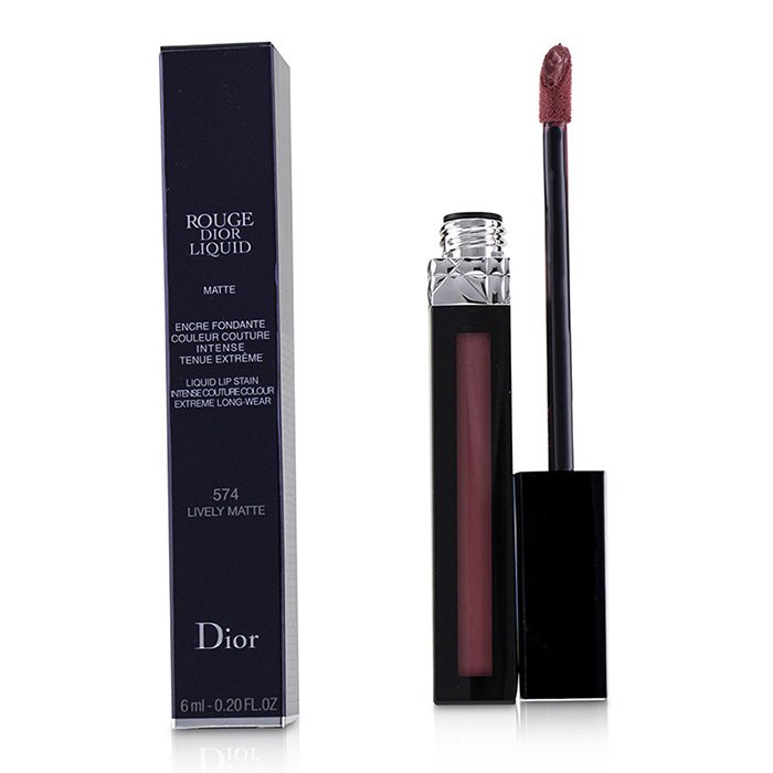 Rouge Dior Liquid Lip Stain - # 574 Lively Matte (dusty Pink) - 6ml/0.2oz