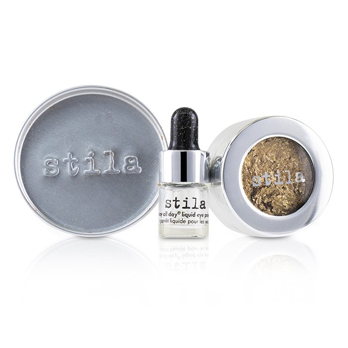 Magnificent Metals Foil Finish Eye Shadow With Mini Stay All Day Liquid Eye Primer - Gilded Gold - 2pcs