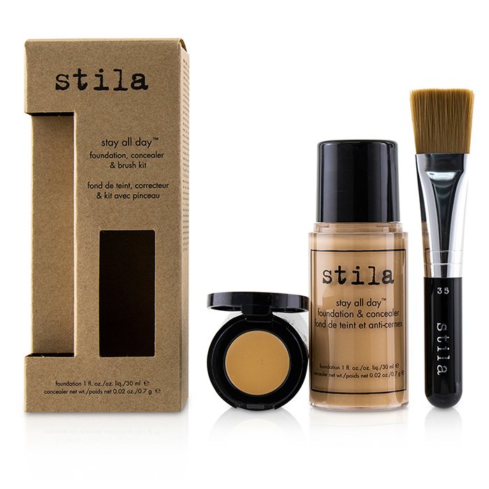 Stay All Day Foundation, Concealer & Brush Kit - # 3 Light - 2pcs