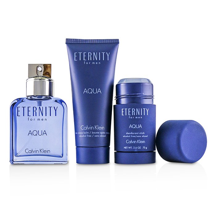 Eternity Aqua Coffret: Eau De Toilette Spray 100ml/3.4oz + After Shave Balm 100ml/3.4oz + Deodorant Stick 75g/2.6oz - 3pcs