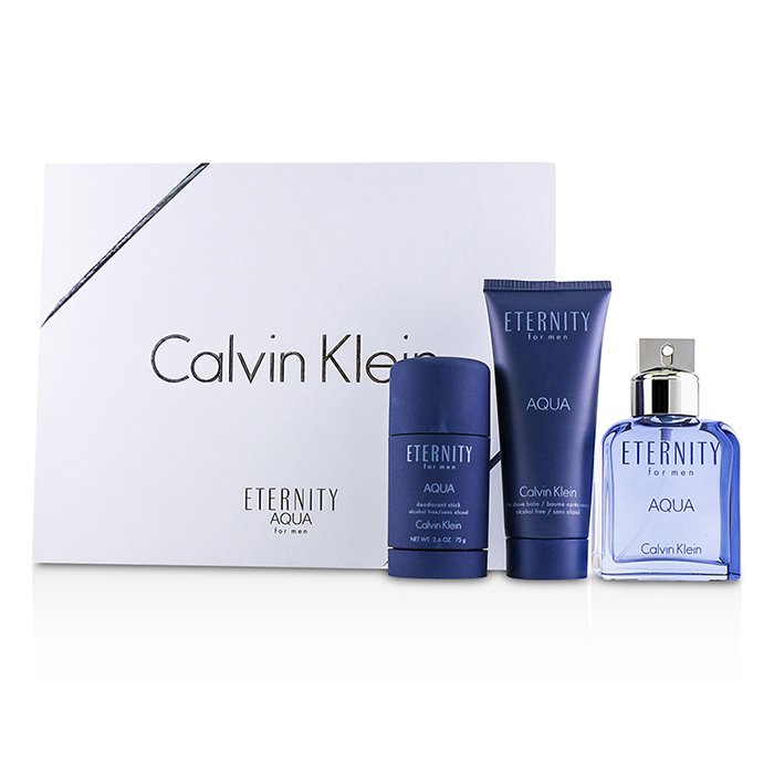 Eternity Aqua Coffret: Eau De Toilette Spray 100ml/3.4oz + After Shave Balm 100ml/3.4oz + Deodorant Stick 75g/2.6oz - 3pcs