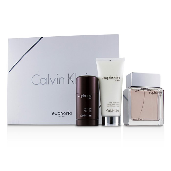 Euphoria Men Coffret: Eau De Toilette Spray 100ml/3.4oz + Deodorant Stick 75g/2.6oz + After Shave Balm 100ml/3.4oz - 3pcs