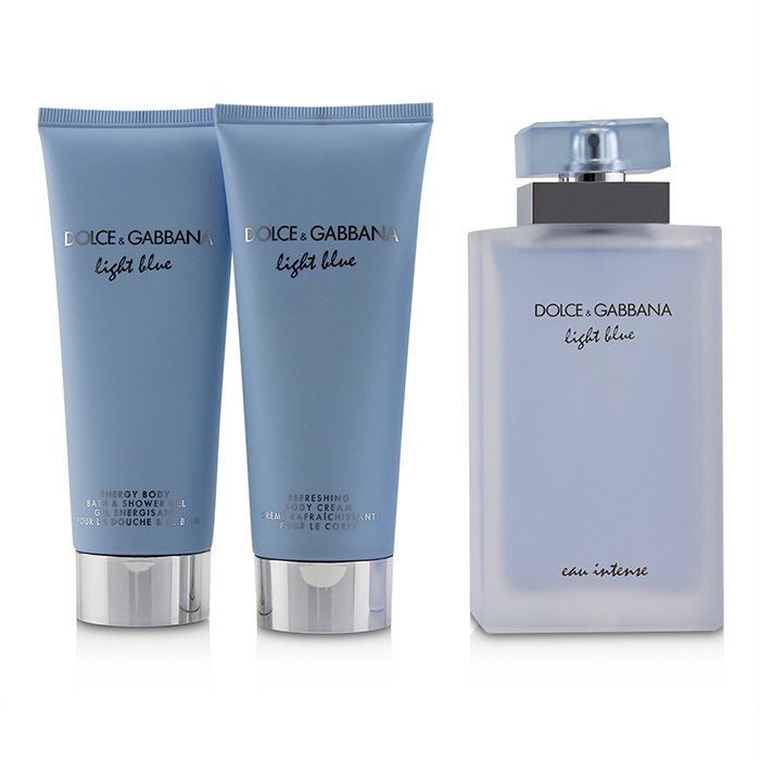 Light Blue Eau Intense Coffret: Eau De Parfum Spray 100ml/3.3oz + Refreshing Body Cream 100ml/3.3oz + Energy Body Bath & Shower Gel 100ml/3.3oz