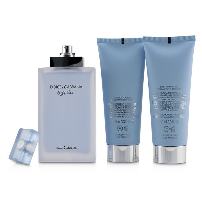 Light Blue Eau Intense Coffret: Eau De Parfum Spray 100ml/3.3oz + Refreshing Body Cream 100ml/3.3oz + Energy Body Bath & Shower Gel 100ml/3.3oz