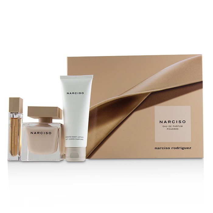 Narciso Poudree Coffret: Eau De Parfum Spray 90ml/3oz + Scented Body Lotion 75ml/2.5oz +eau De Parfum Purse Spray 10ml/0.33oz - 3pcs