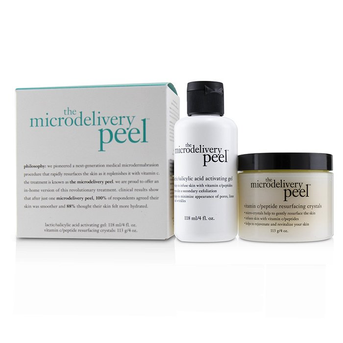 The Microdelivery Peel: Lactic/salicylic Acid Activating Gel 118ml + Vitamin C/peptide Resurfacing Crystals - 2pcs