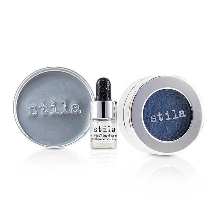 Magnificent Metals Foil Finish Eye Shadow With Mini Stay All Day Liquid Eye Primer - Metallic Cobalt - 2pcs